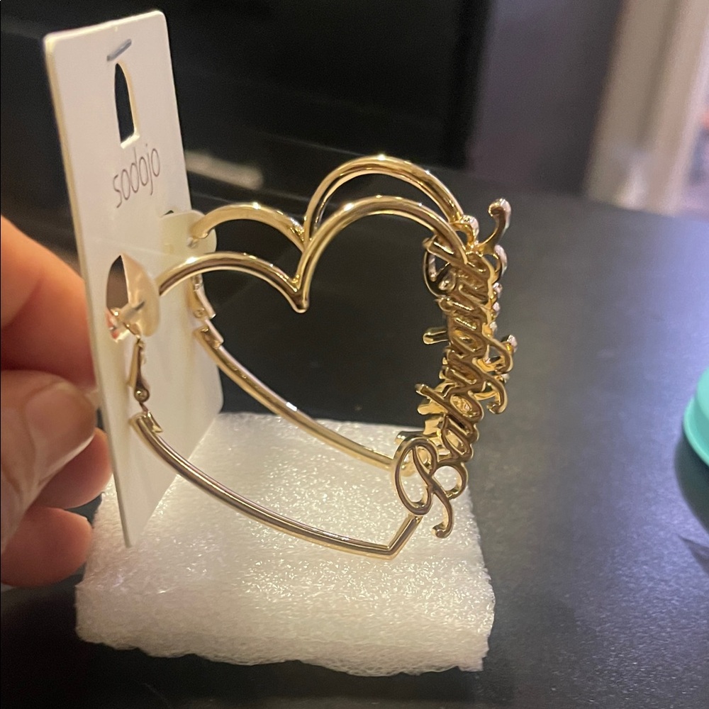 Gold Heart Hoop Earrings